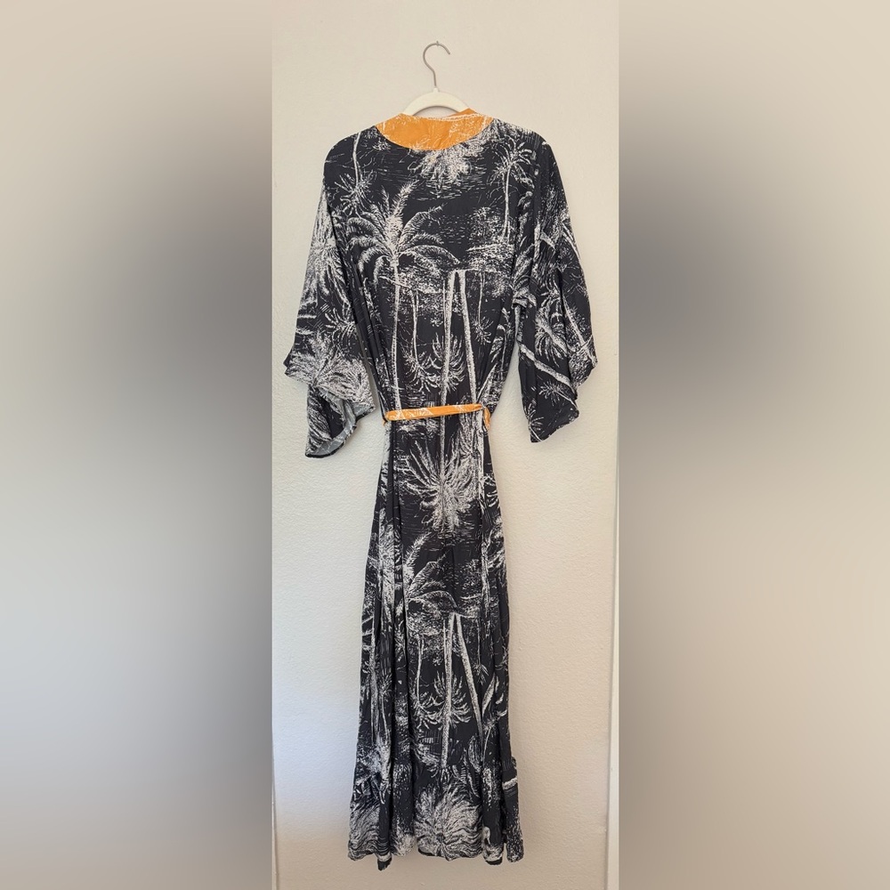 Maaji Black & Yellow Tropical Print Maxi Swim Coverup NWT - Picture 5 of 9